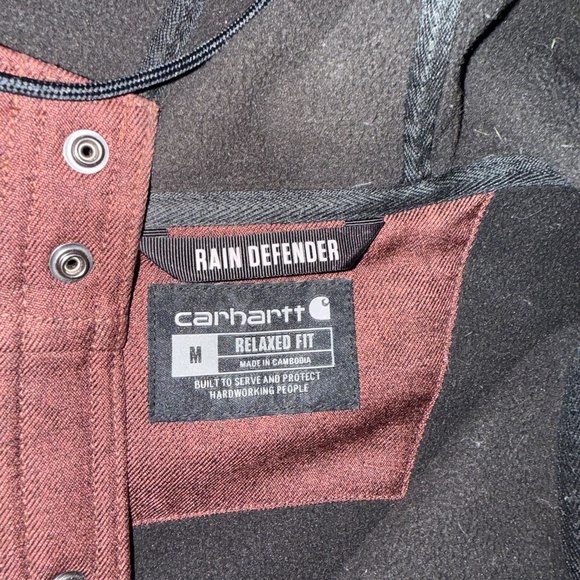 Carhartt Fleece Lined Rain Defender Shirt Jacket Mens Medium - Picture 3 of 6